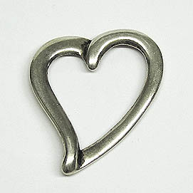 Metall-Herz ohne Öse ca. 44mm silber